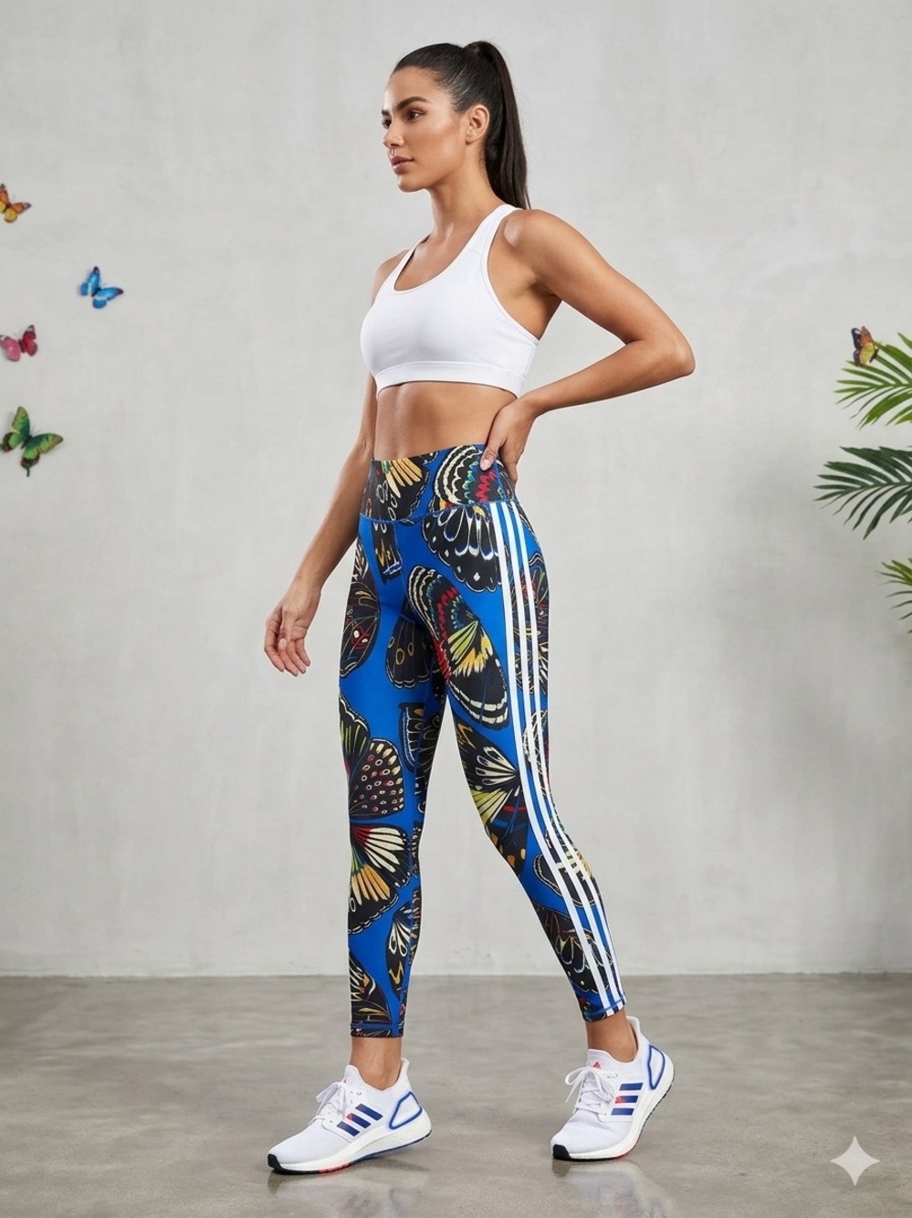 adidas x FARM Rio High-Rise Butterfly Floral 7/8 Leggings XS
